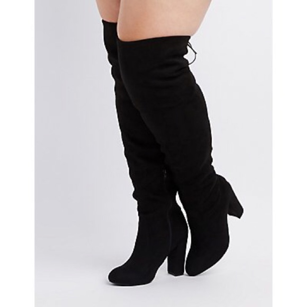Wide Width Over-The-Knee Chunky Heel Boots